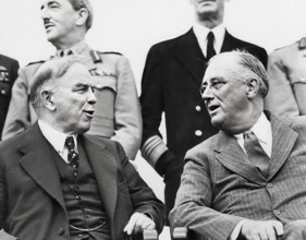 U.S. President Franklin D. Roosevelt with Canadian Prime Minister William Lyon Mackenzie King