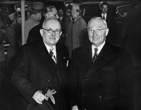 President of France Vincent Auriol (left) and U.S. President Harry S. Truman arriving at Blair
