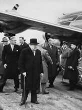 British Foreign Minister Anthony Eden, British Prime Minister Winston Churchill, U.S. President