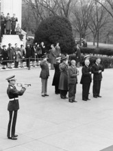 U.S. President Harry S. Truman (center, front row) and others at Tomb of the Unknown Soldier,