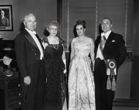 U.S. President Harry S. Truman and U.S. First Lady Bess W. Truman President Gabriel Gonzalez Videla