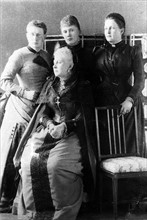 Vera Constantinovna of Russia, Elizabeth Mavrikievna, Olga of Russie and, seated, Alexandra Josefovna