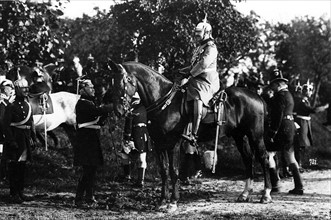 Wilhelm II during military manoeuvres near Berlin