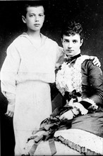 Tsarina Maria Feodorovna of Russia and her son, the future Nicholas II