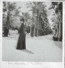Queen Alexandra of England in the park of the royal palace in Athens