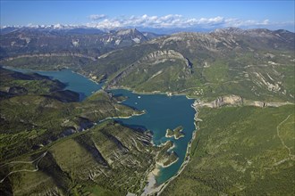 Lake and dam of Castillon, Alpes-de-Haute-Provence