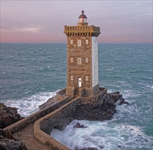 France, Finistère(29) Le Conquet, le phare de Kermovan situé à la pointe de la presqu'île de