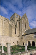 France, Normandie, sud Manche, abbaye d'hambye, vestiges, monument religieux, architecture gothique,