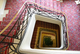 France, Normandie, calvados, deauville, hotel royal barriere, escalier,