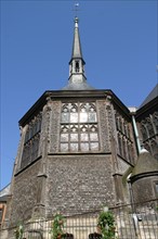 France, Basse Normandie, calvados, cote fleurie, Honfleur, chevet de l'eglise sainte catherine, bardage d'essentes de chataigner,