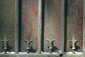 France, close-up on a gate at the top of the cote des deux amants