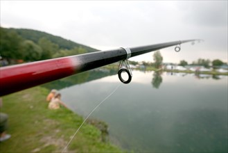 France, Haute Normandie, eure, etang de peche et pisciculture de pont authou, canne a peche, eau,