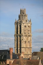 France, Haute Normandie, eure, verneuil sur avre, rue du nouveau monde, tour de la madeleine, eglise, art gothique, depuis le sommet de la tour grise