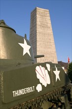 France, Basse Normandie, Manche, avranches, rond point Patton, hommage aux troupe du general americain, seconde guerre mondiale, liberation 1944, char, engin militaire,