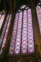 France, Paris 1e, enceinte du palais de justice, la sainte chapelle, monument historique, art gothique, 
chapelle haute, vitraux,