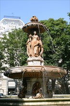 France, Paris 2e, rue de richelieu, fontaine louvois, square louvois,