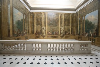 france, Paris 3e, Hotel Carnavalet (musee carnavalet) escalier