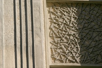 France, Paris 3e, le marais, ancien central telephonique, 108 rue du temple, art deco, detail facade,