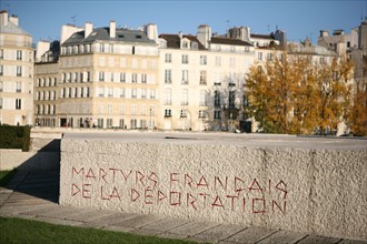 France, Paris 4e, ile de la cite, square de l'ile de France, memorial victimes de la deportation, shoah, seconde guerre mondiale,
