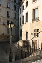 France, Paris 4e, ile de la cite, quai aux fleurs/ rue des ursins, fausse maison medievale