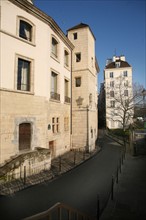 France, Paris 4e, ile de la cite, quai aux fleurs/ rue des ursins, fausse maison medievale