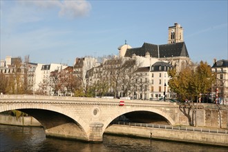 France, Paris 6e-1er, louis philippe, Seine, eglise saint gervais et saint protais, quai de l'hotel de ville,