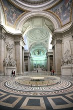 France, Paris 5e, pantheon, sous la coupole, le pendule de foucault, voutes,