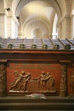 France, Paris 5e, pantheon, crypte du pantheon, tombeau, cenotaphe, jean Jacques rousseau,