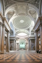 France, Paris 5e, pantheon, sous la coupole, le pendule de foucault, voutes,