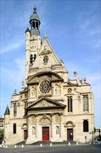 France, Paris 5e, quartier du pantheon, place et eglise sainte genevieve,