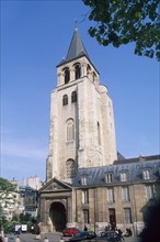 France, Paris 6e, eglise de Saint-Germain des pres, tour clocher,