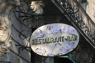 France, Paris 6e, boulevard du Montparnasse, restaurant la closerie des lilas, enseigne,