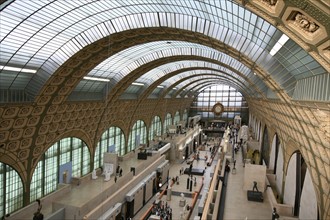 France, Paris 7e, musee d'Orsay, quai Anatole france, horloge, verriere, statues, sculptures,