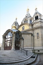 France, Paris 8e, rue Daru, eglise orthodoxe, russe, edifice religieux, religion, croix,