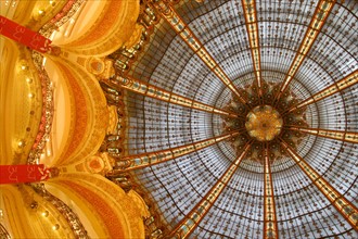 Great dome of the Galeries Lafayette in Paris
