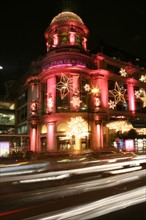 France, department store with christmas lighting