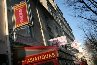 France, Paris 13e, quartier chinois, 
restaurants, avenue de choisy, commerces,