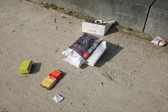 France, pollution on quai francois mauriac across the fast food