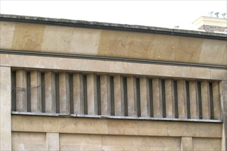 France, Paris 17e, salle cortot
78 rue Cardinet, salle de spectacle, architecte auguste perret, detail de la facade integrant les ventilations,