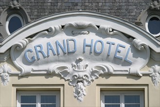 France, Basse Normandie, calvados, cabourg, grand hotel, detail lucarne, marcel proust, front de mer,
