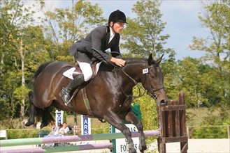 France, Basse Normandie, Manche, auvers, concours de saut d'obstacle, cso, alain hinard, sport equestre equitation, cheval selle francais,