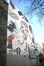 France, Paris 20e, menilmontant, rue Oberkampf, peinture murale,