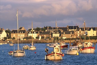 France, Bretagne, Finistere nord, pays du leon, Roscoff, port, bateaux, peche, plaisance, quais, digue,