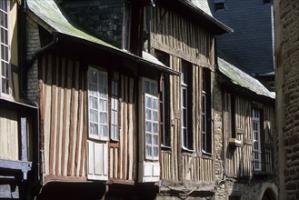 France, Bretagne, Ille et Vilaine, rennes, le vieux rennes, rue de la psalette, maisons a pans de bois, colombages,