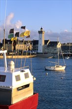 France, Bretagne, Finistere nord, pays du leon, Roscoff, port, bateaux, peche, plaisance, quais, digue,