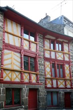 France, Bretagne, Cotes d'Armor, saint brieuc, vieux saint brieuc, rue quinquaine, habitat traditionnel, colombages, pans de bois,
