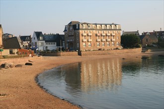 France, Bretagne, Cotes d'Armor, cote de granit rose, ploumanach, plage, hotel, pres de l'oratoire saint guirec,