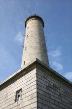 France, Bretagne, Finistere nord, pays du leon, ile de Batz, face a roscoff, phare