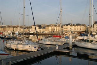 France, Basse Normandie, Manche, Cotentin, Cherbourg, ambiance chalutiers et goelands, port de peche, retour de peche,