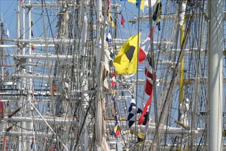 France, Basse Normandie, Manche, Cotentin, Cherbourg, rade, tall ships race 2005, grands voiliers, course, detail mats,